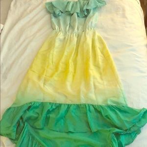 Lily Pulitzer strapless stress- ombré- silk fabric